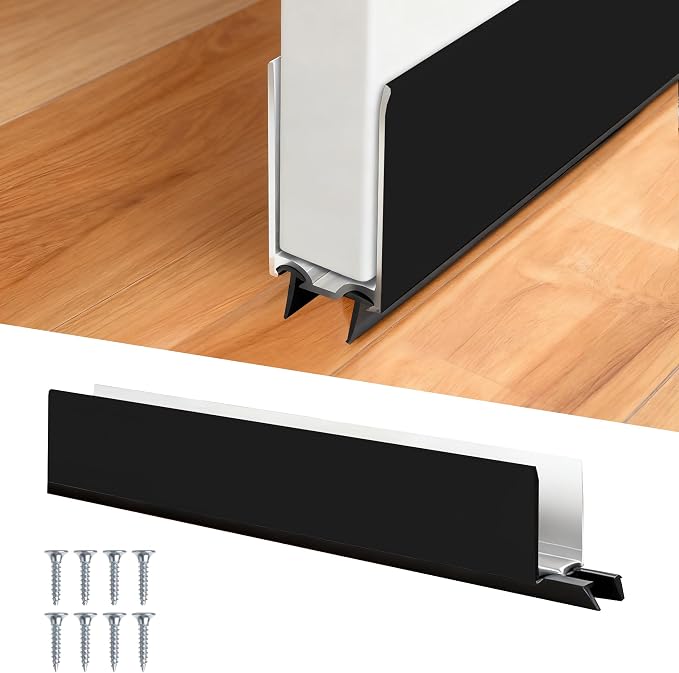 1" x 35.5" White Aluminum Storm Door Sweep Replacement Weatherproof Bottom Seal by BSFRNF