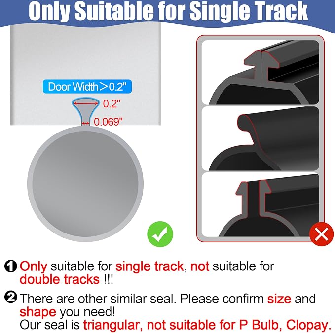 16.5FT Garage Door Seals Bottom Rubber, 0.2" Triangle Weather Stripping Seals - Image 2