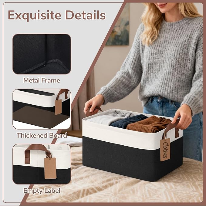 CHICVITA 4 Pack Fabric Storage Bins - Image 4