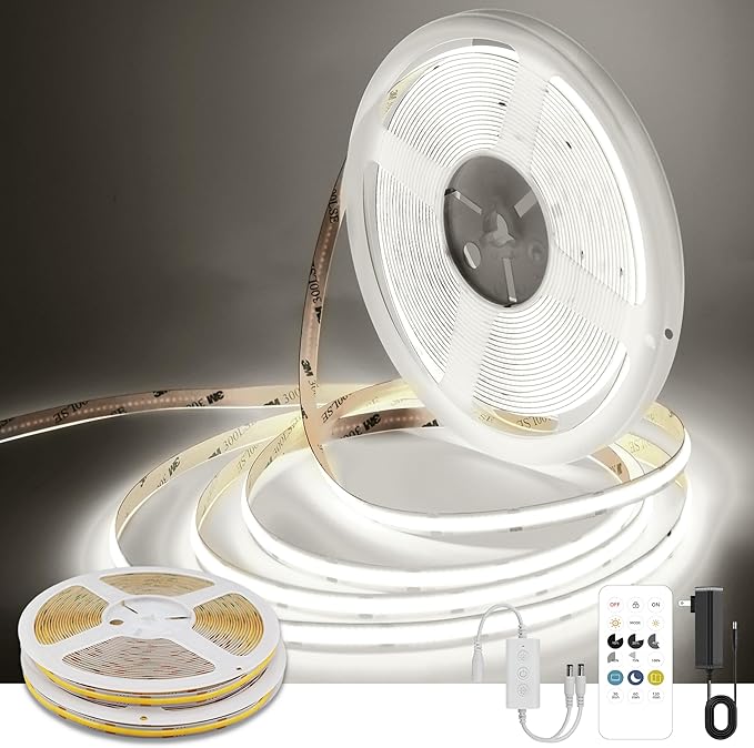 Pandery COB LED Strip Lights Cool White, 24V Dimmable led Light Strip KIT by PanderyCOBLightUPYourLife