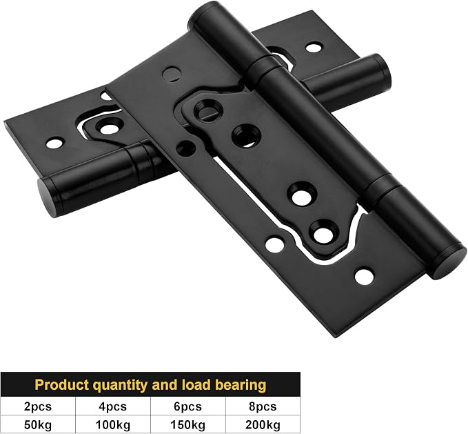 4Pcs No Mortise Door Hinges, Heavy-Duty 304 Stainless Steel Hinges | - Image 6