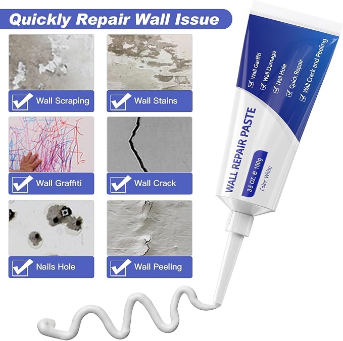 SEISSO Drywall Repair Kit, Wall Mending Agent*3, Wall Patch*4, Scraper and - Image 6
