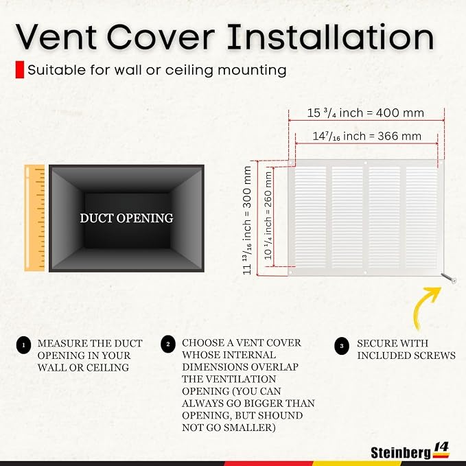 Steinberg14 White Vent Cover 14x10 - Image 5