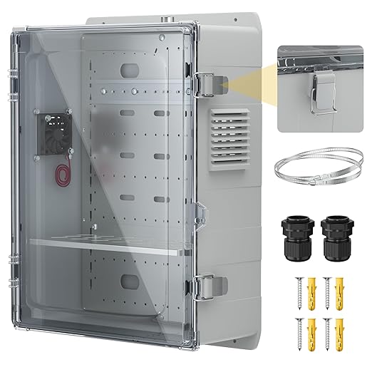 Joinfworld Outdoor Electric Enclosure Box 18.1x12.6x6.4 Waterproof | ABS Clear by Joinfworld