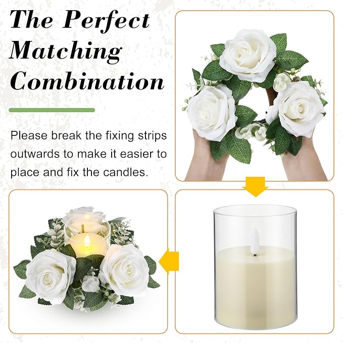 Yunlly 20 Pcs Rose Candle Rings - Image 4