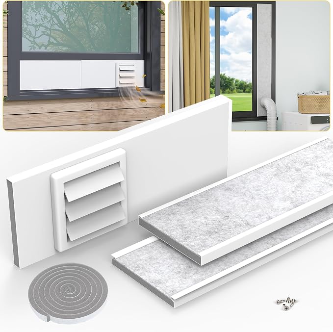 Dryer Vent Window Kit with Insulation Foam Panels by Powrocket