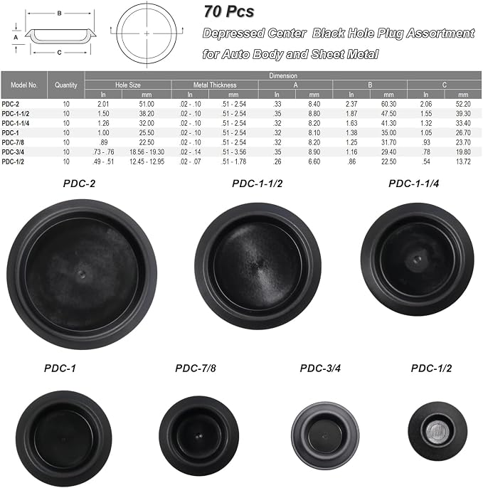 70pcs Plastic Plugs for Round Holes - Image 2