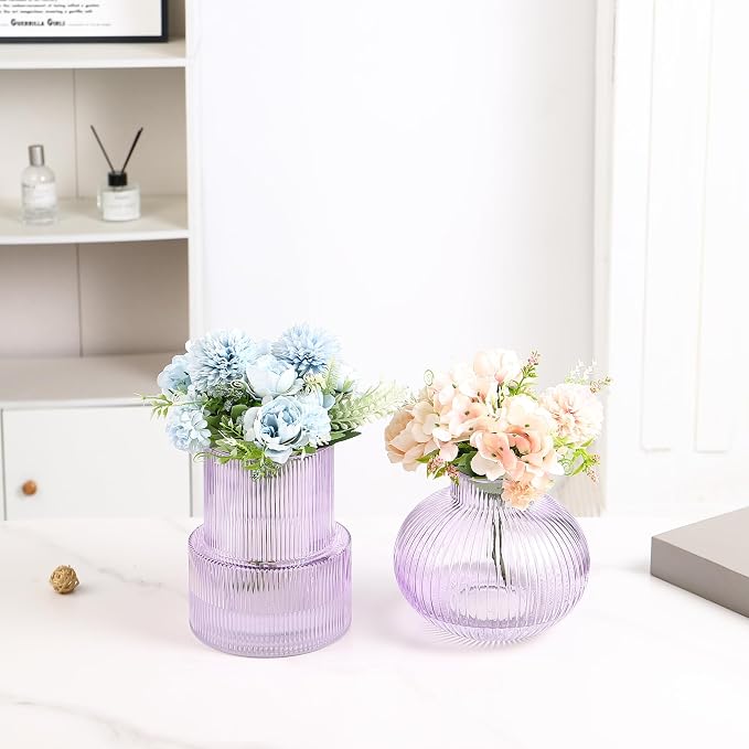 Ribbed Glass Vases, Modern Vase - Image 4