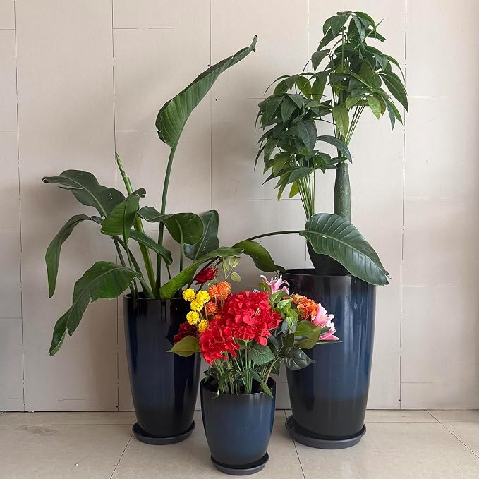 24/21/11 Inch Tall Planter Pots Garden Plastic Planters - Image 2