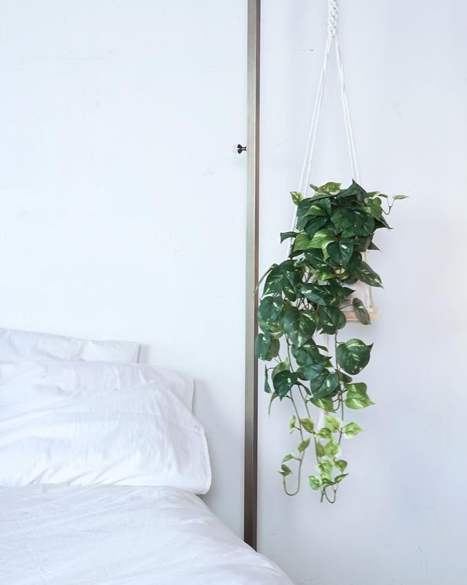 Retrograde 32" Fake Plant, Silk Faux Pothos Ivy Plant | Removable Pot Included - Image 4
