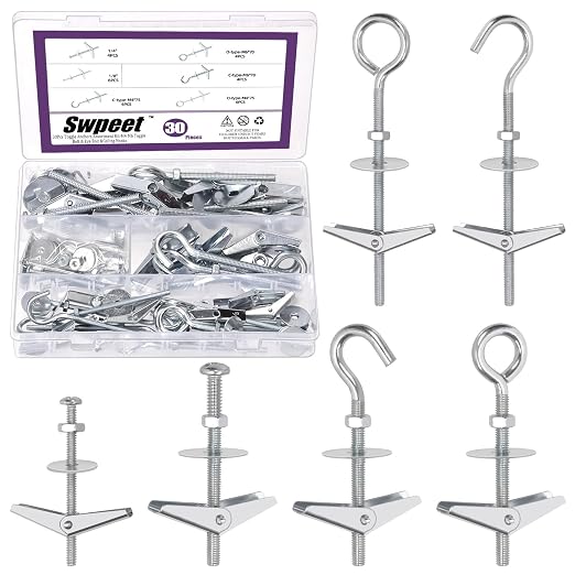 Swpeet 30 Set 3 Styles Toggle Bolts and Wing Nut Kit by Swpeet