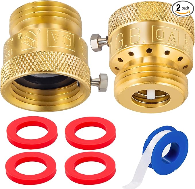 2-Pack Brass Vacuum Breaker Set 3/4" Anti-Siphon Hose Bib Valve by Breezliy