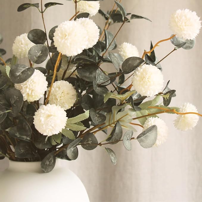 White Artificial Flowers & Greenery - Image 6