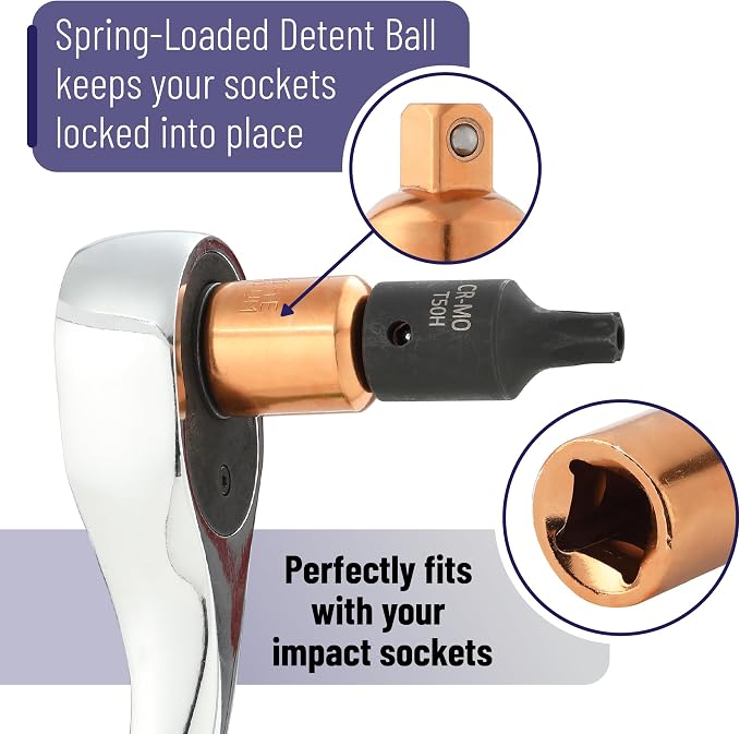 Bates- Impact Socket Adapter and Reducer Set, Rose Gold, Impact Socket Adapter - Image 4