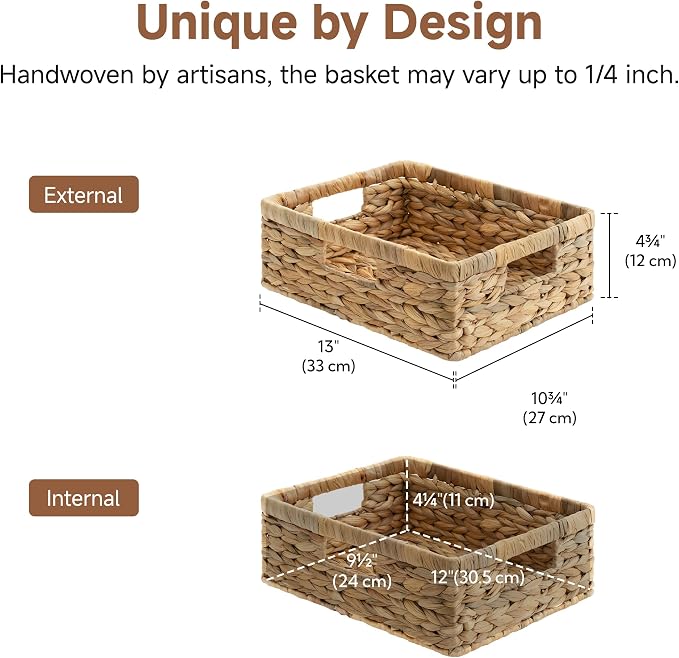 StorageWorks Water Hyacinth Pantry Baskets - Image 2
