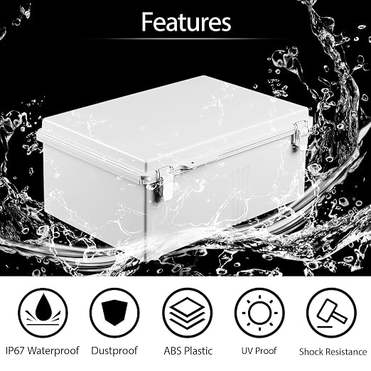 Electrical Box, IP67 Waterproof Hinged Cover Stainless Steel Latch Junction Box - Image 3
