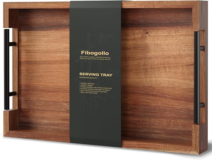 Fibogollo Acacia Wood Serving Tray by Fibogollo