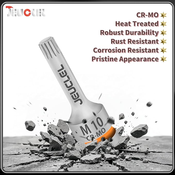 M10 Triple Square Impact Spline Bit Socket, 10mm 1/2" Drive Socket | 12 Point - Image 8