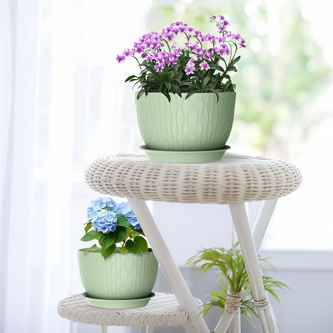 Meowell Large Flower Pots 12/10/9 inch, 3 Set Wide Plant Pots - Image 7