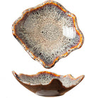 8" Small Ceramic Decorative Bowl 1 Pice – Irregular Rim Reactive Glaze Candy by Amitofo