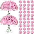 65Pcs Pink Hydrangea Artificial Flowers Bulk，Realistic Silk Fake Flowers by Cherica