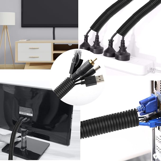 10FT - 1/4 Inch Split Wire Loom - Black | Easy to Install - Image 7