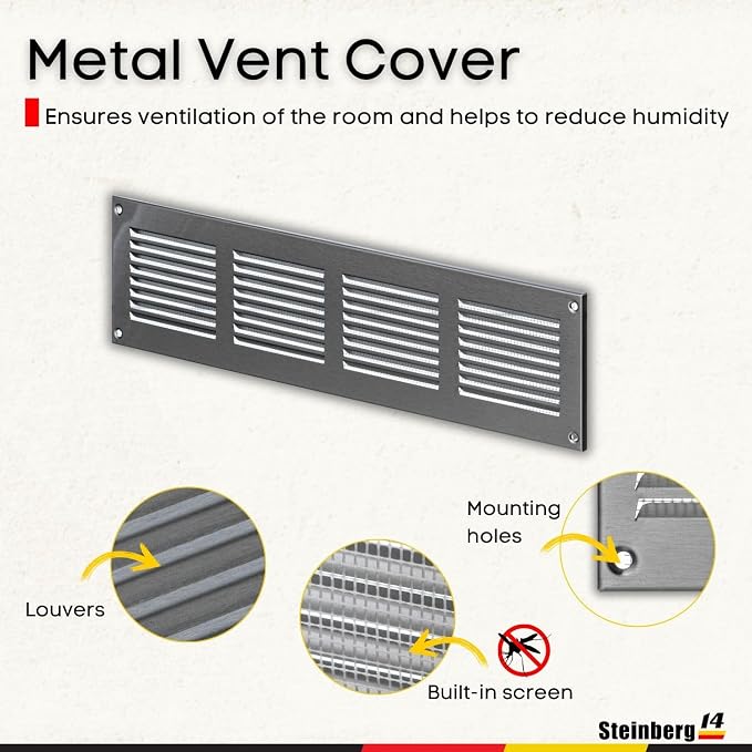 Steinberg14 Stainless Steel Vent Cover 14x2 - Image 2