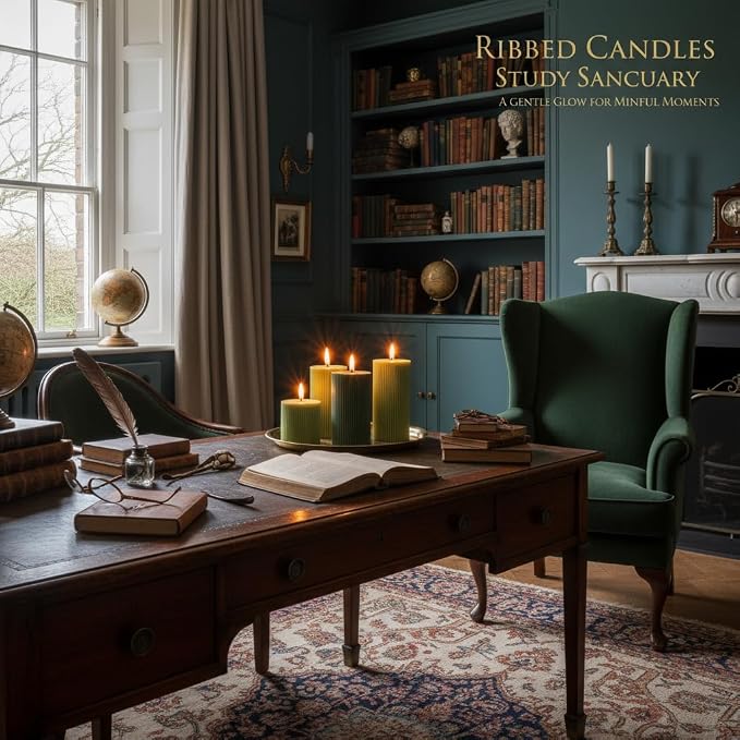 Ribbed Pillar Candle Large Mixed Soy Wax Scented Pillar Candles | Aesthetic - Image 8
