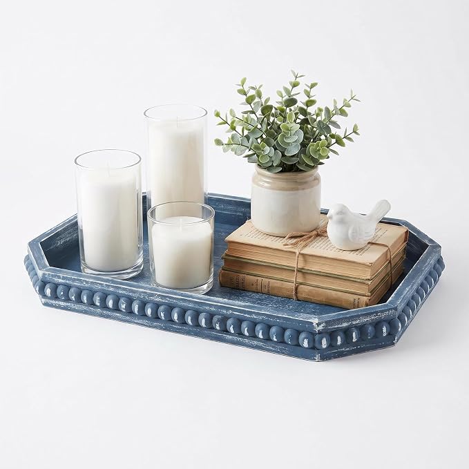 Hrastany Blue Wood Deocrative Tray, Coffee Table Tray by Hrastany