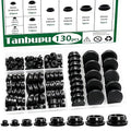130PCS 8 Sizes Black Rubber Plugs by Tanbupu