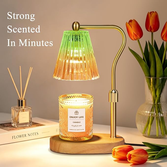seenlast Green Gold Candle Warmer Lamp - Image 2