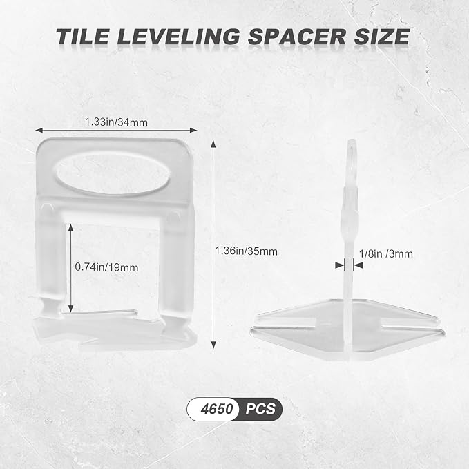 Storystore 4650pcs Tile Leveling System Clips 1/8 Inch Tile Spacers | Tile - Image 3