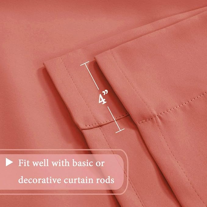H.VERSAILTEX Red Christmas Blackout Tie-Up Curtain Rod Pocket Energy Efficient - Image 6