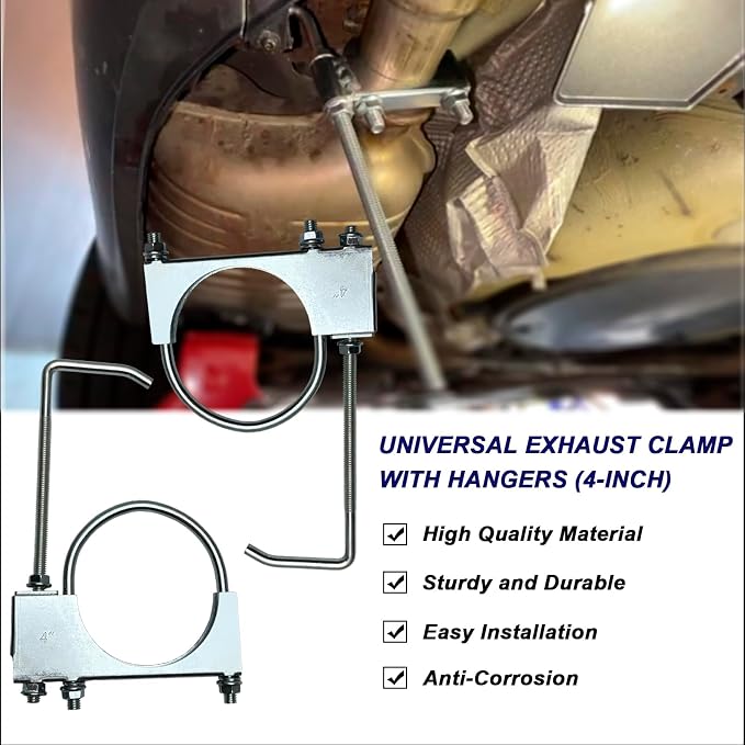 4" Exhaust Clamp With Hanger One-Piece Muffler Hanger, Corrosion Resistant - Image 7
