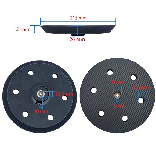 2 Pack 9 inch 6 Hole Hook and Loop Replacement Backing Pad - Image 2