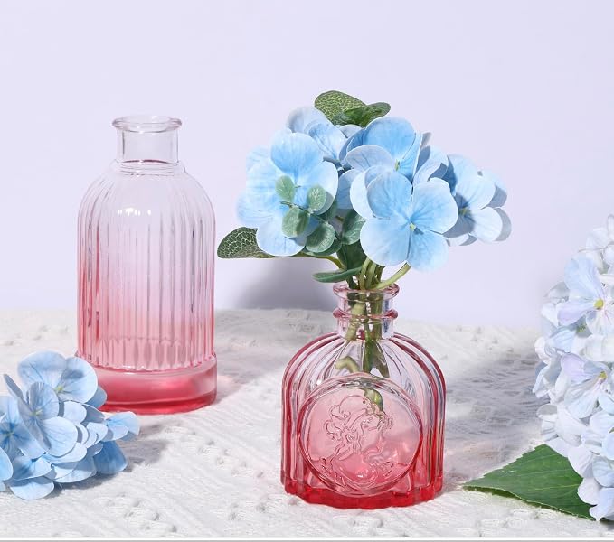 18pcs Pink Glass Bud Vase Set, Small Flower Vases - Image 3