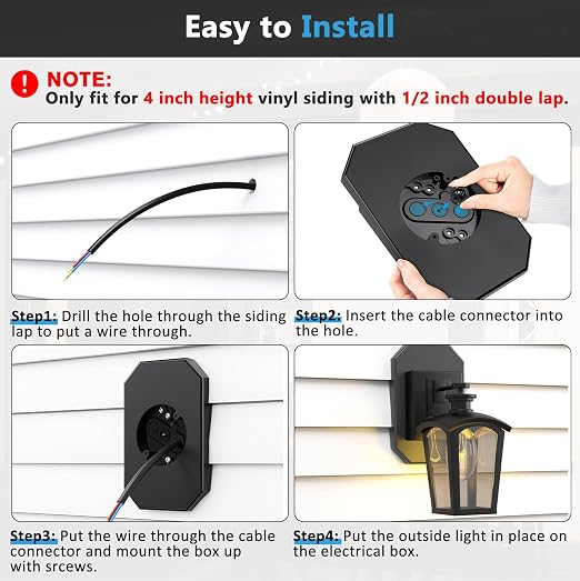 Siding Mounting Kit, Siding Mount Block, Outdoor Light Mounting Block - Image 4