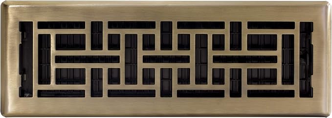 Decor Grates Oriental Floor Register, 4x14 Inches, Antique Brass Finish - Image 2