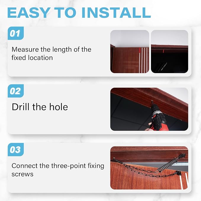 Screen Door Chain for Door Spring 2 Pack Storm Door Closer for Wind Safety | - Image 5