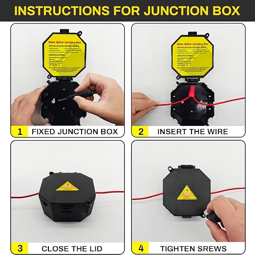 MIARALA Black Open Splice Junction Box | Electrical Splice Box Wire Junction Box - Image 4
