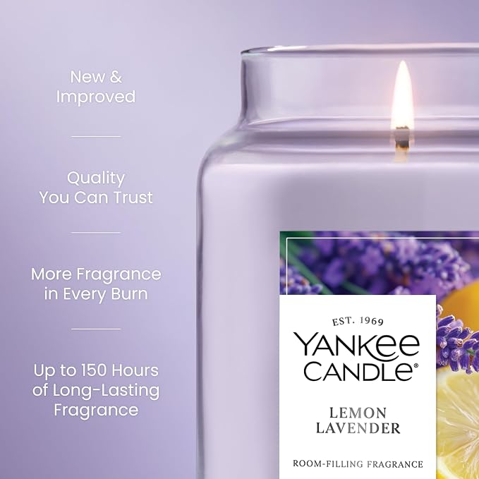 Yankee Candle Lemon Lavender Scented Candle, 22oz Large Jar - Image 3