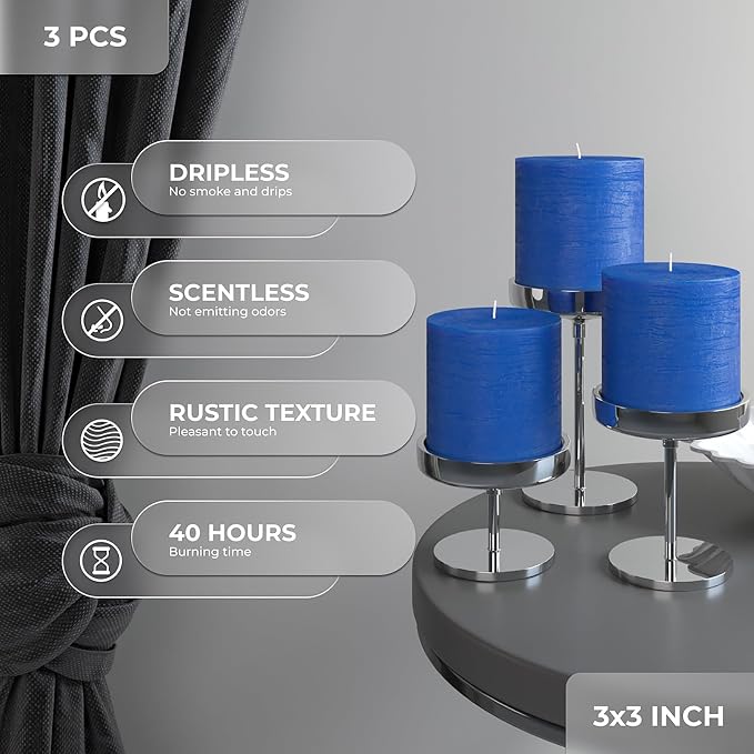 3x3 Pillar Candles Set of 3 - Image 3