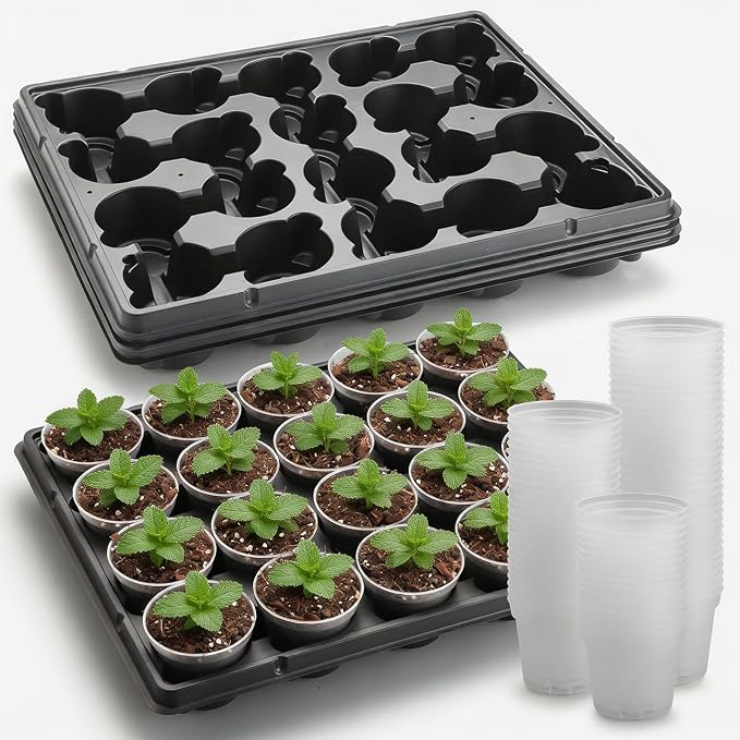 3 Inch Clear Nursery Pots 100 Pcs by RooTrimmer