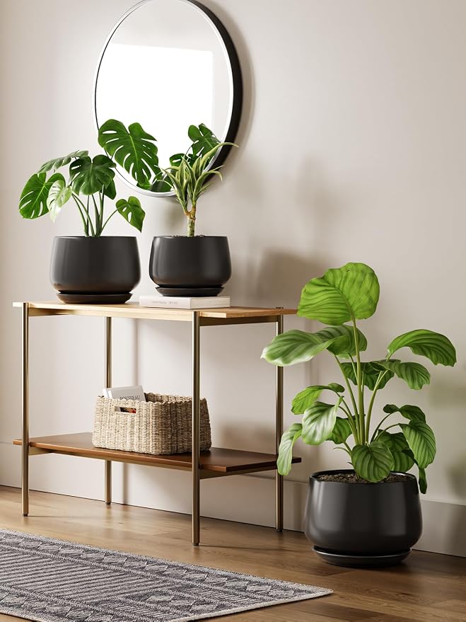 LE TAUCI Ceramic Planter, 10 Inch Plant Pot - Image 4
