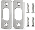Round Corner Deadbolt Strike Plate, Stainless Steel – 2 Pack, Brushed Nickel by siwil