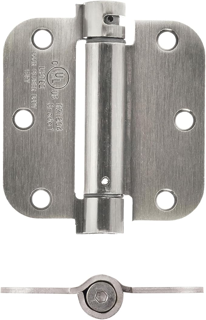 Amazon Basics Self-Closing Door Hinge, 3.5 Inch x 3.5 Inch, 5/8-Inch Radius - Image 5