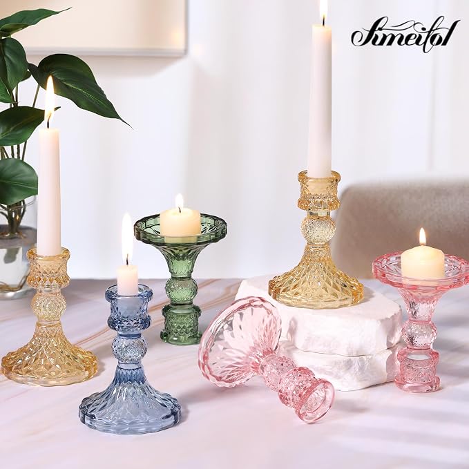 Glass Candle Holder Set of 12, Candle Stick Holder - Image 6