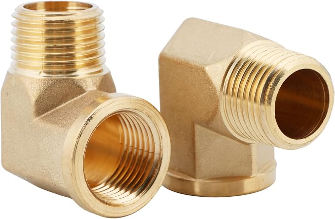 U.S. Solid 2pcs 90 Degree Barstock Street Elbow Brass Pipe Fitting 1/2" NPT - Image 4