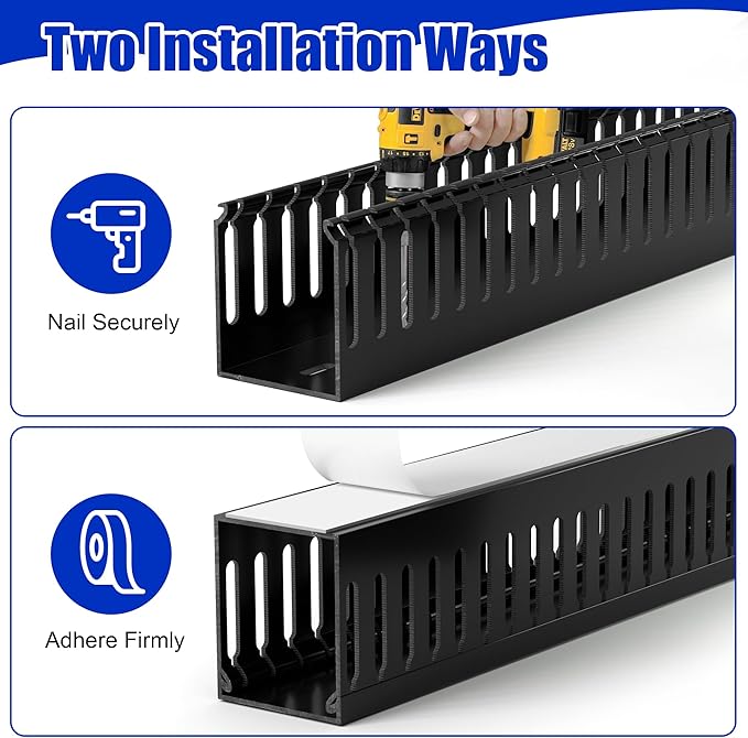 2" H x 2" W Cable Raceway, 33in Under Desk Wire Management Channel, 16.5in Each - Image 6
