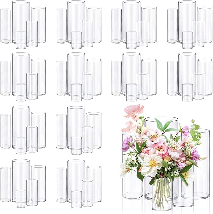 60pcs Glass Vase Cylinder Vases by Unknown